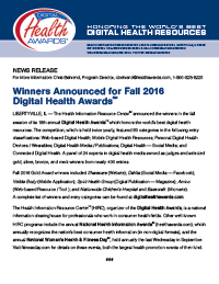 Digital Health Awards Winners News Release