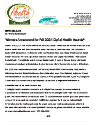 Digital Health Awards Winners News Release