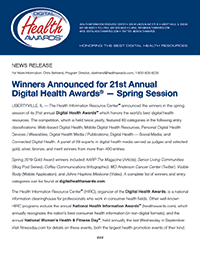 Digital Health Awards Winners News Release